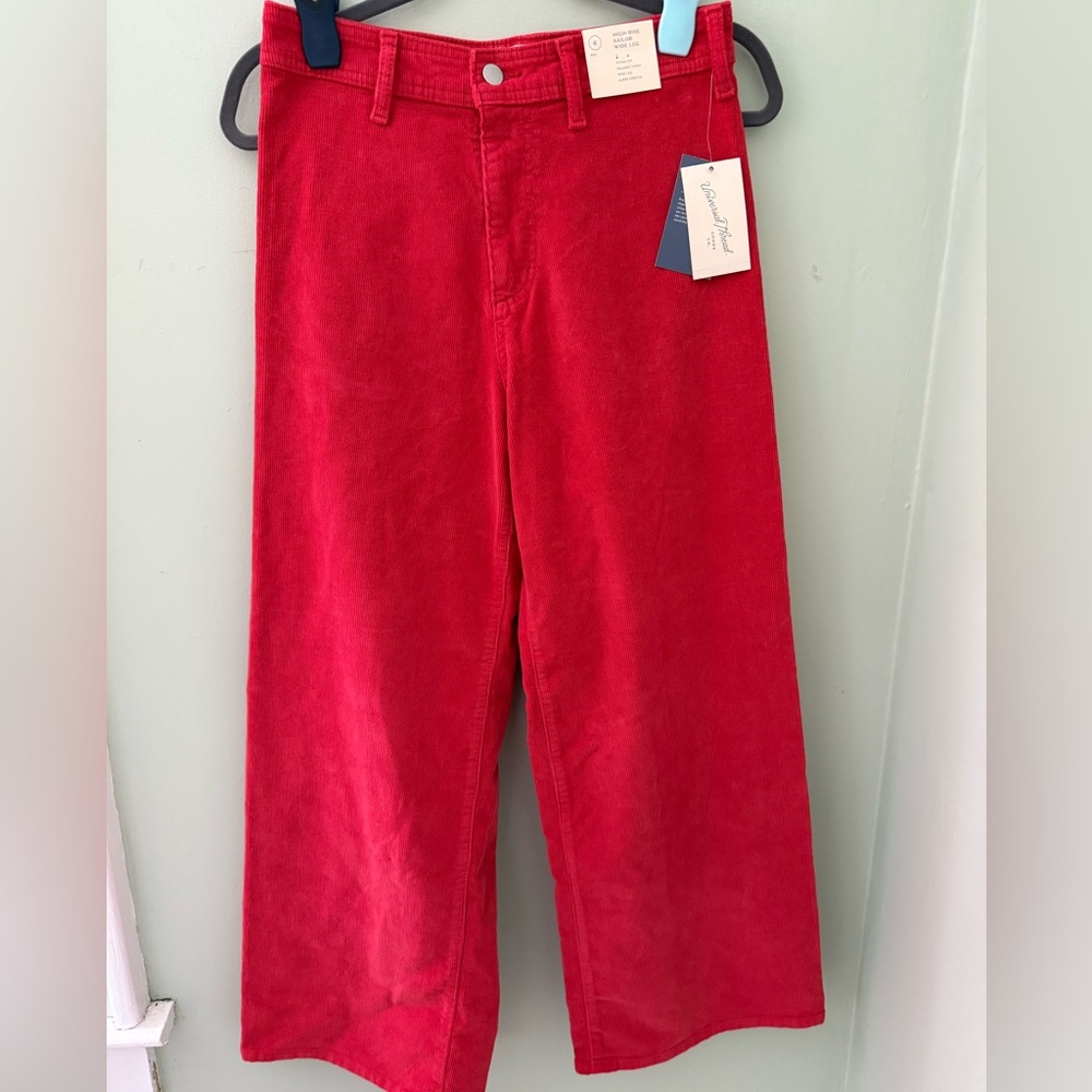NWT Universal Thread High Raise Sailor Corduroy Wide Leg Size 6